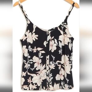 NWOT Sanctuary Cara Cami Black & White Tropical Floral Top - M